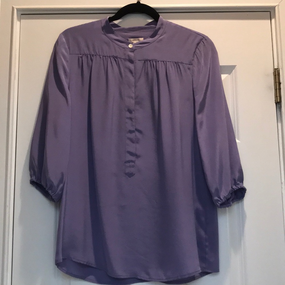 J Crew three quarter sleeve silk top
